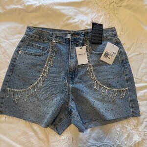 FOREVER 21 🦋 5/$21 Rhinestone Trim Denim Shorts NWT